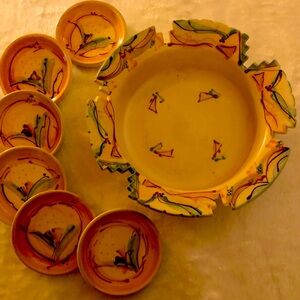 “Color and Clay” Hand-Painted Ceramic Dish Set; Pre-Owned; Excellent Condition